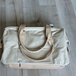 BEIS Cream and Tan Travel Bag WEEKENDER BAG